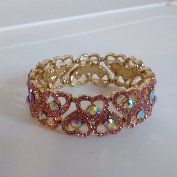 Pink Heart Stretch Bracelet - Picture 1 of 6